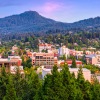 Eugene, OR with mountains in the background